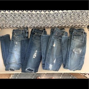 Bundle of 4 pair AG Legging Ankle Jeans